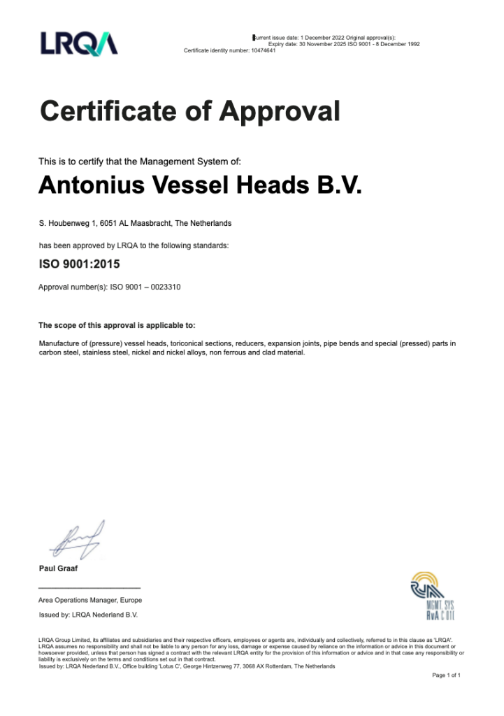 Certificate of approval